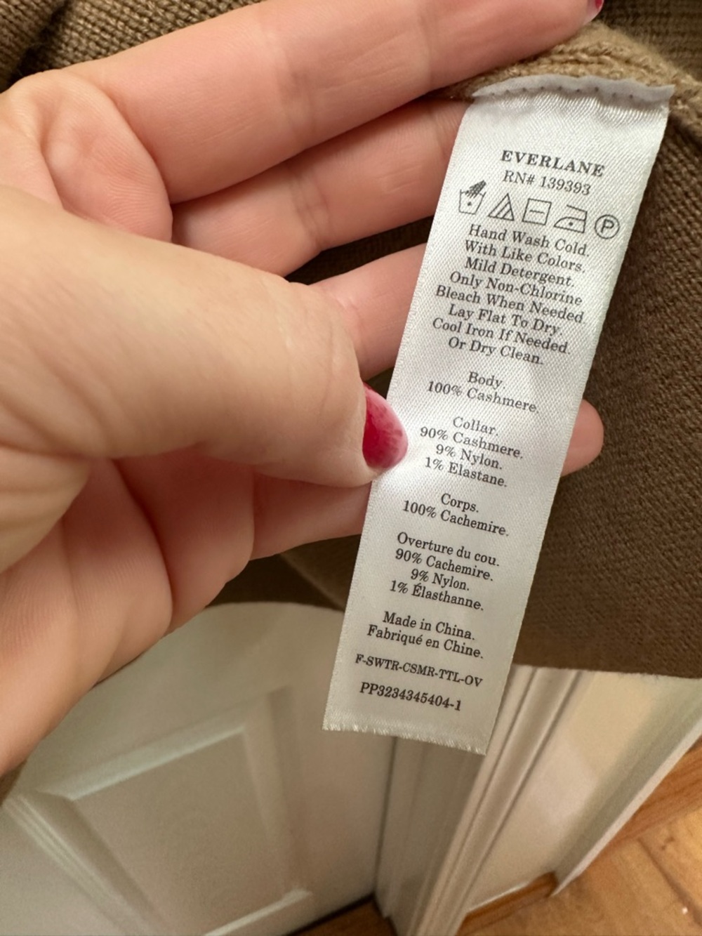 Everlane cashmere Camel tan brown Mock Neck Sweater turtleneck L large - Picture 4 of 5